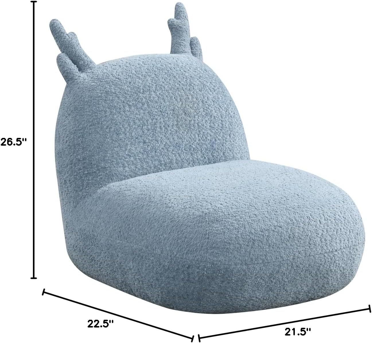 21.5" W Blue Chenille Deer Shaped Chair