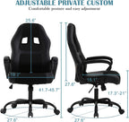 Ergonomic Office Chair Cheap Desk Chair, Mesh PC Gaming Chair with Lumbar Support, Adjustable High Back PU Leather Computer Chair Racing Task Swivel Executive Video Game Chairs for Home