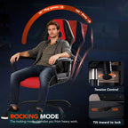 BestOffice Gaming Chair with Massage, Ergonomic Office Desk Chair, Adjustable Lumbar Support & Headrest,Computer Task Chair, 360° Swivel for Adults (Red)