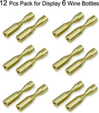 GeLive Gold Wine Pegs for Wall Mounted Wine Bottle Holder Vino Pins for 6 Bottles of Wine Display on Wood Surface Concrete Wall Stylish Wine Rack Modern Wall Wine Storage Aluminum Alloy