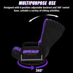 Swivel Gaming Chair Multipurpose Floor Gaming Chair for Playing Video Games, TV, Reading w/Armrest Lumbar Support & 6 Adjustable Postion Backrest for Adults,Purple