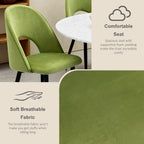 Dining Chairs Set of 4, Upholstered Velvet Dining Room Chairs with Ergonomic Curved Backrest, Wooden Modern Kitchen Chair for Kitchen Restaurant Cafe, Pistachio Green