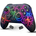 Switch Controller Compatible with Switch/Switch Lite/OLED/PC, Programmable Wireless Switch Controller with 10 LED Light, 6-Axis Motion, Turbo, Vibration, One-Key Wake Up & Pairing, 1000mAh Battery, Flame
