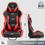 Minneer Dual Lock Slide Racing Seat,Load 400 Pounds,Adjustable Angle,Comfortable Breathable,Ergonomics,Flight Gaming Chair Fit for Racing Simulation Cockpit Include Headrest Waist Pillow (Red)