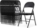 SIMPLI-Magic Black Foldable Chairs with Cushion, 12-Pack Padded Folding Chairs for Indoor/Outdoor Parties, Events, Weddings, and Dining