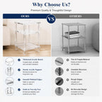 Thick Acrylic Side Shelf Table, 3-Tier Narrow Clear Acrylic End Table Nightstand, Square Transparent Small Coffee Table for Living Room Bedroom Small Space