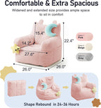 little dove Bean Bag Chairs for Kids, Comfy Bean Bag Chair with 2 Plush Toys, Toddler Chair with Pocket, Stuffed Lazy Sofa with Filler for Boys and Girls, Kids Chairs for Gaming, Reading, Pink