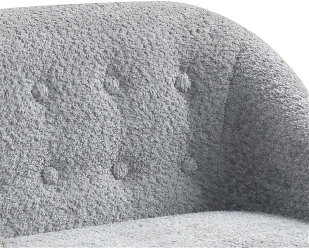 Lilola Home Amelia 28-inch Kids Gray Chenille Accent Sofa with Tufted Back, Natural Wood Legs, Foam-Filled Seat with Pocket Coil Springs – Child-Sized Upholstered Sofa for Playroom, Bedroom,Read Nook