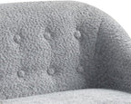 Lilola Home Amelia 28-inch Kids Gray Chenille Accent Sofa with Tufted Back, Natural Wood Legs, Foam-Filled Seat with Pocket Coil Springs – Child-Sized Upholstered Sofa for Playroom, Bedroom,Read Nook