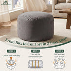 Bean Bag Chair, Bean Bags for Adults and Kids, Chair with Memory Foam Filled, Bean Bag Couch with Backrest and Armrests, Comfy Sofa for Living Room, Bedroom and Dorm, Dark Grey 36"
