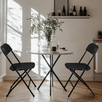Heavy Duty Folding Chair, Metal Frame Portable Stackable Chair for Party, Conference, Wedding, Banquet and Event Use – Easy to Store and Transport (10, Black Leather)