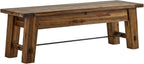 Durango Rustic Farmhouse Style 60-Inch Wood Bench - Industrial Modern Accent Furniture with Solid Wood Seat for Entryway, Dining Room, Hallway, Foyer, or Kitchen by Alaterre Furniture