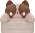 MONKISS Kids Couch, Comfy Toddler Chair, 2 in 1 Fold Out Kids Sofa, Baby Sitting Chair with Washable Cover, Toddler Furniture for Reading, TV and Playroom, Birthday Gift, 1-4 Years Old, Cute Dog
