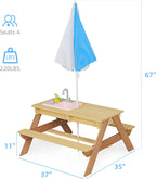 Natural Wood Kids Patio Chair, Non-Toxic Water-Based Paint Playroom Chair, Easy Assembly Anti-Tipping Chair for Ages 3-10,A4