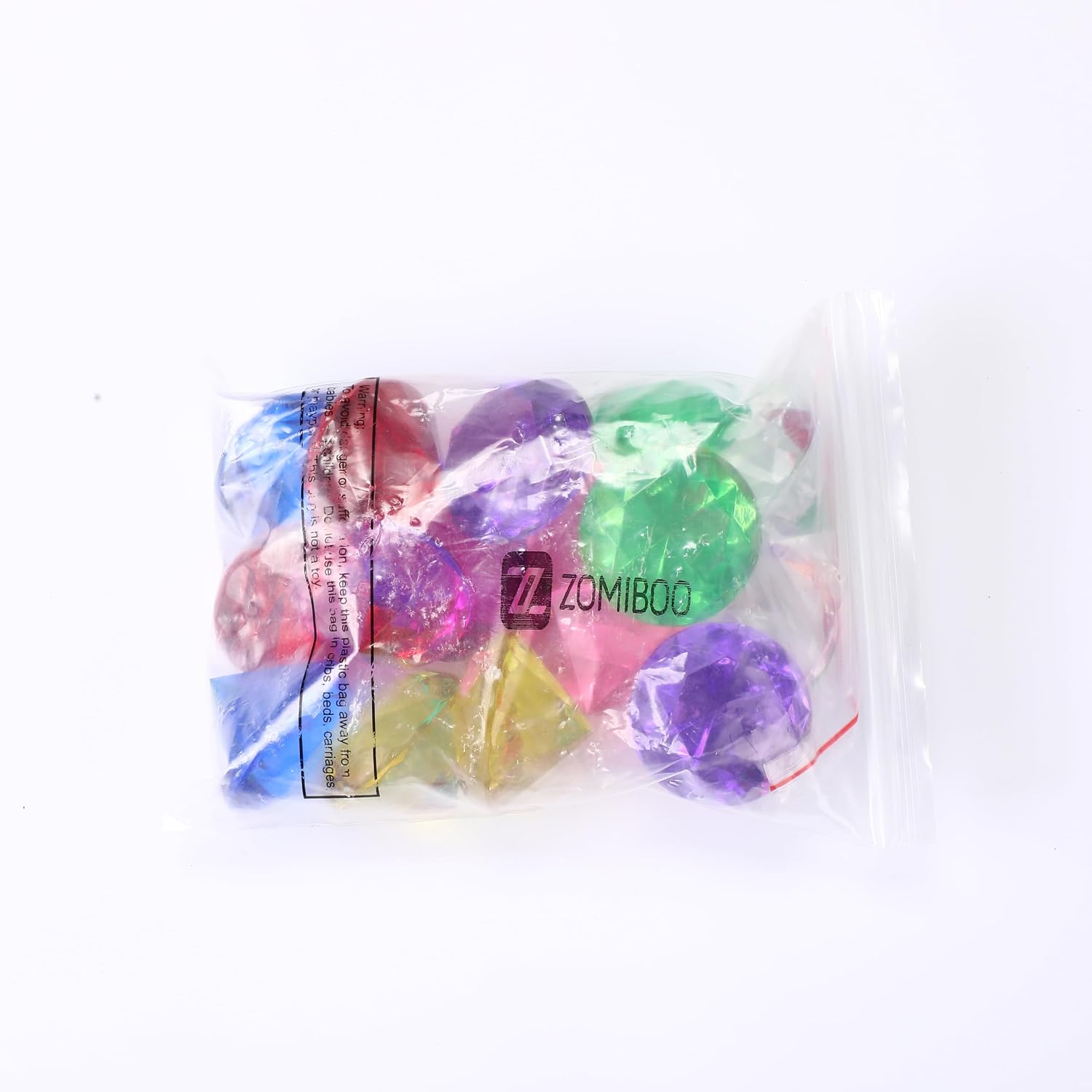 Zomiboo 16 Pcs Acrylic Diamond Large Gems Pirate Round Treasure Acrylic Gemstones Toy Gems Diamond Shaped Gemstones for Home Vase Fillers Party Decor (Multicolor,1.57 x 1.06 Inches)