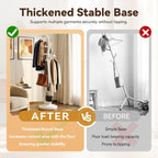 Heavy Duty Solid Wood Coat Rack Freestanding, 67" Artistic Curved Coat Tree with 12 Anti‑Slip Hooks & Stable Base, Sturdy Coat Hanger Stand for Entryway, Bedroom & Office, Vintage Natural Wood