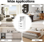 Nightstand White Bedside Table with 3 Drawers & 3 Open Bookshelf End Table Modern End Side Table Storage Cabinet for Living Room, Bedroom, Study Room, 14.56L*11.81W*33.46H inch