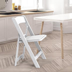 VINGLI Resin Folding Chairs with Cushion, Foldable Plastic Chair with Comfortable Padded Seats, Perfect for Event Party Indoor Outdoor, White, 8 PC