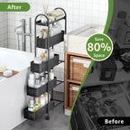 KINGRACK Slim Storage Cart with Drawer, 5-Tier Rolling Utility Cart on Wheels, Narrow Metal Cart for Space Save, Easy Assembly for Kitchen Cart, Craft Cart, Laundry, Bathroom, Nursery Organizer