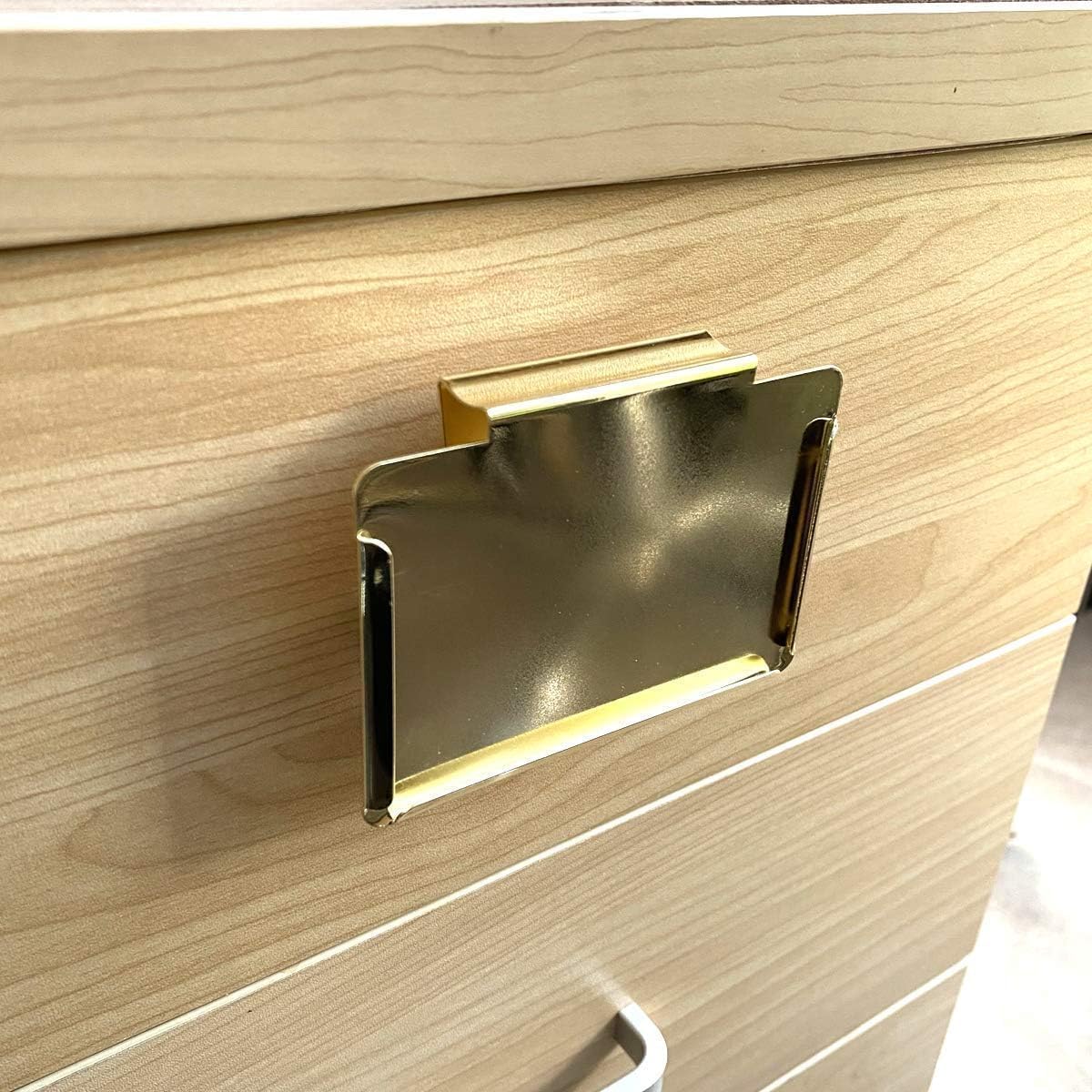 Clip Label Holders,Gold Bin Clips for Kitchen Pantry Organization Holiday Christmas Happy New Year,10 Pcs Clip Holders with 60 Pcs Chalkboard Stickers