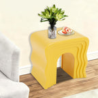 Heavy Duty End Table, 300KG Capacity Creative Coffee Table for Living Room Bedroom, Nightstand Compact Lightweight Design with Stable Base, 3 Color Options (Ginger Color)