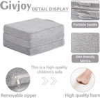 Foldable Floor Mattress for Kids, Toddler Washable Tri Folding Floor Nap Mat for Sleeping Daycare, Child Trifold Futon Sofa Bed with Storage Bag for Girls and Boys