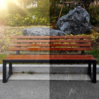 Patio Benches for Outdoors Outdoor Park Chair Solid Wood Backrest Square Leisure Bench Plastic Playground Community Indoor Rest Garden Benches for Outdoors