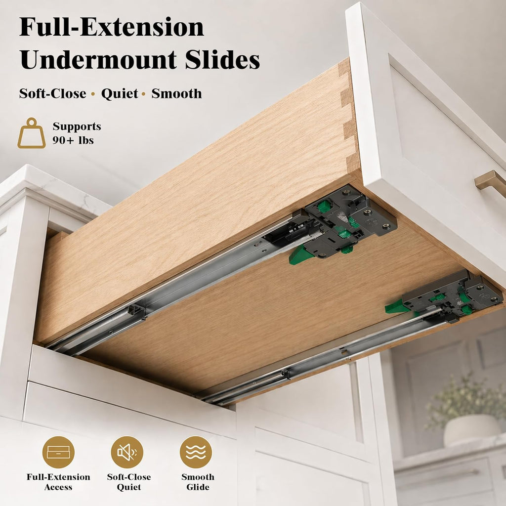 White Shaker Kitchen Base Cabinet 24 Inch, RTA B24 Cabinet with 1 Drawer, 2 Soft-Close Doors & Adjustable Shelf, Plywood Box, Ready to Assemble, 24" W x 24" D x 34.5" H