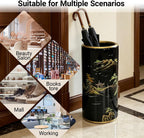 Ceramic Umbrella Stand Umbrella Holder for Entryway Hand-Made Umbrella Stand Barrels Umbrella Holder Cane Floor Standing Vase Ceramic Storage Bucket for Home Office Entrance Indoor.(White212)
