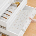 Floral Print Drawer Liners Waterproof Oil Resistant Shelf Mats for Kitchen Cabinets and Closets Cuttable Anti Slip Mats Suitable for Home Organization and Protective Storage Use