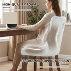 OVENTA Modern Tufted Upholstered Dining Chairs Set of 6, Sand Velvet Dining Room Chair with Solid Wood Legs, Sillas de Comedor, Kitchen Chairs (Sand, Velvet Set of 6)