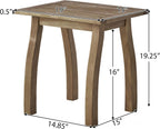 Outdoor Patio Side Table, Wood Accent End Table in Natural Stained, Weather-Resistant Rectangular for Living Room Indoor Garden Lawn Porch, Easy to Assemble, Natural