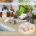 jela Kids Couch, Waterproof Kids Modular Sofa for Outdoor & Indoor, UV Resistant Child Sectional Sofa, Foam Play Couch Playhouse Play Set for Children Adults(Sand Beige)