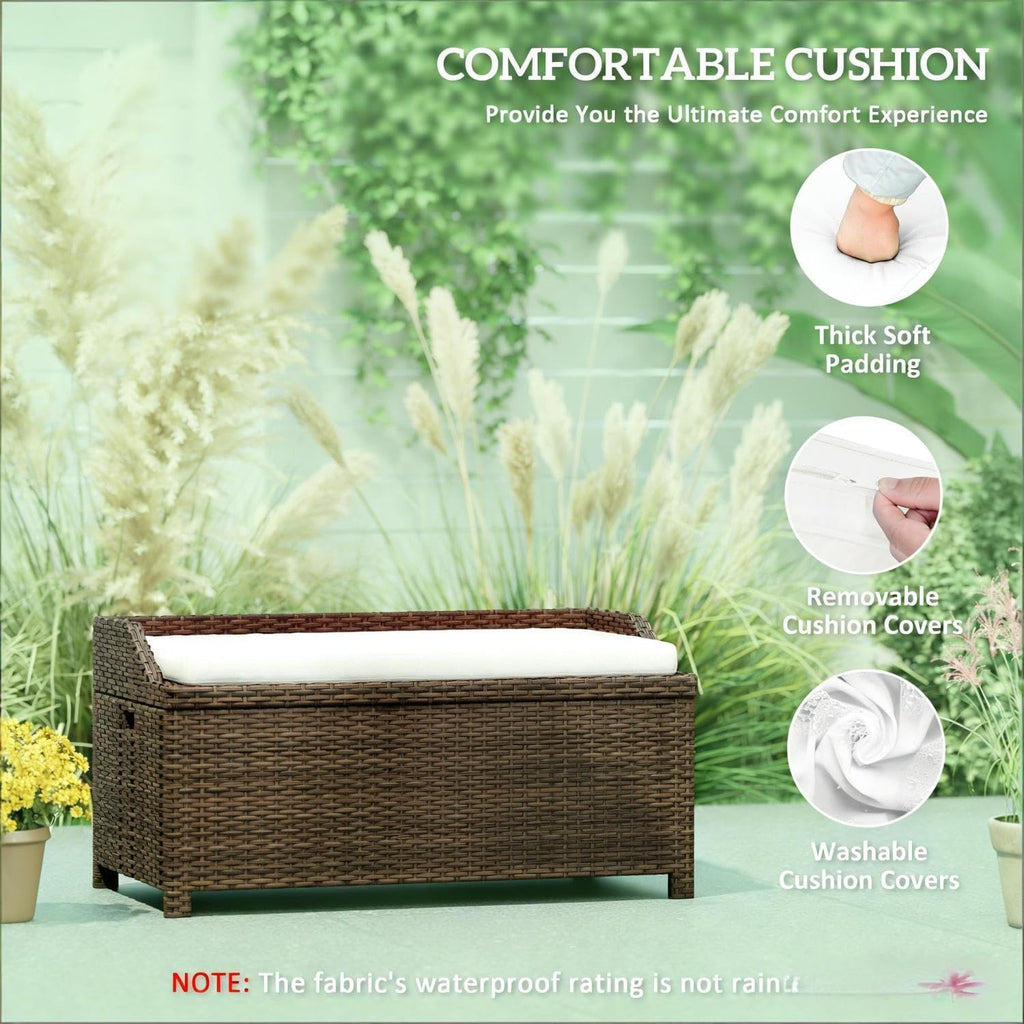 Outdoor Storage Bench with 34 Gallon Capacity