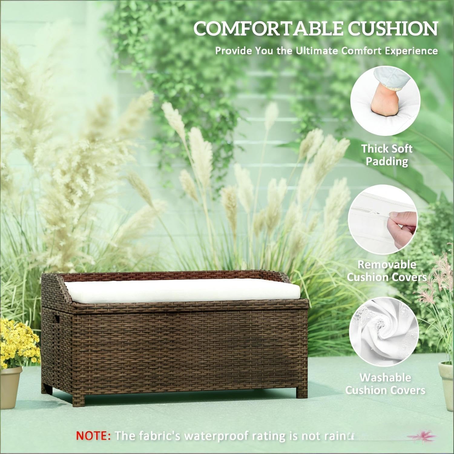 Outdoor Storage Bench with 34 Gallon Capacity