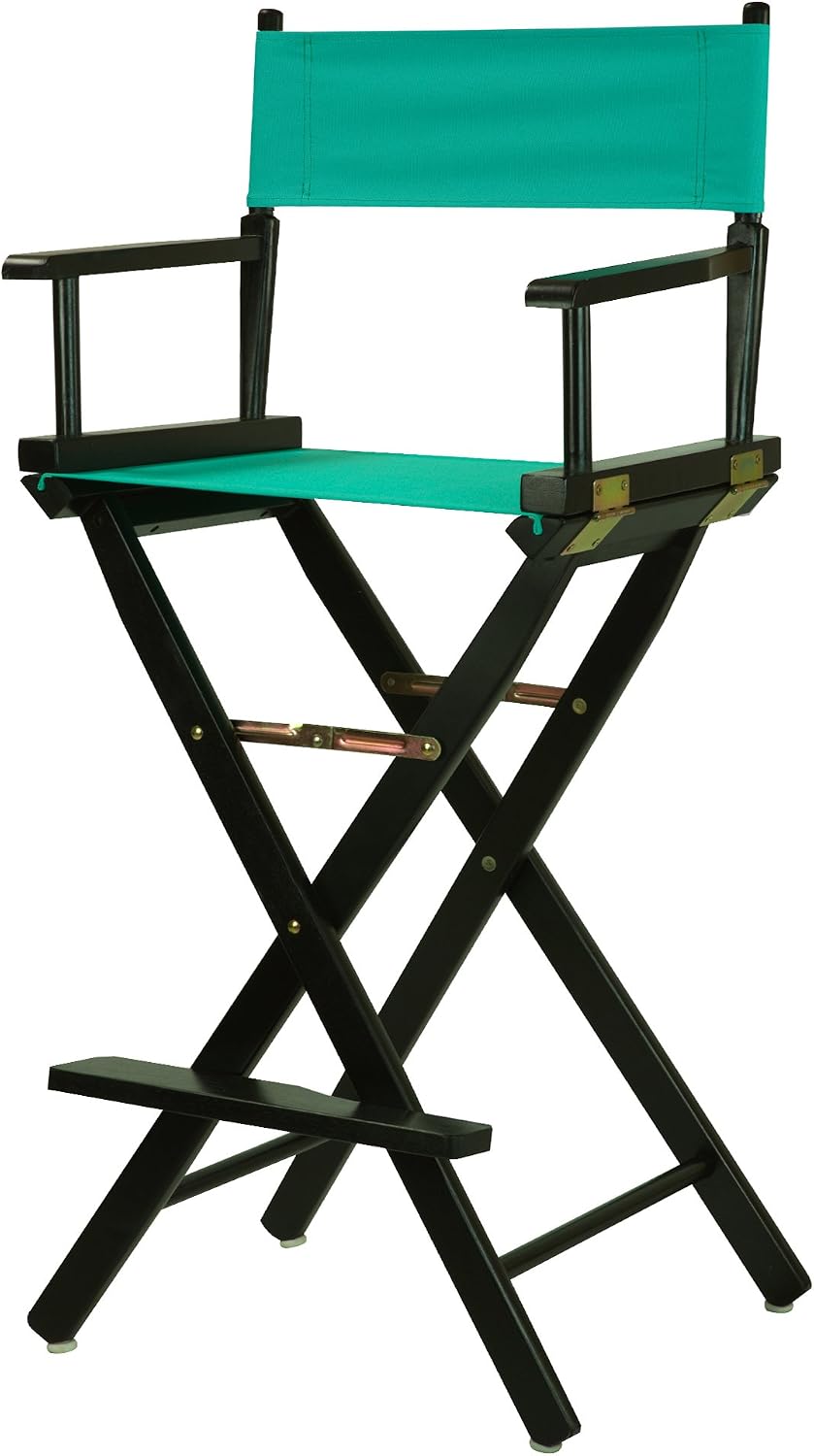 Casual Home 30" Director's Chair Black Frame-with Teal Canvas, Bar Height