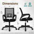ETONEX Office Chair with Ergonomic Mid Back Cushion Lumbar Support Adjustable Swivel Rolling Computer Gaming Desk Chair Comfy Mesh Seat Wheels Home Executive Use (1, All Black)