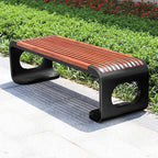 Patio Benches for Outdoors Outdoor Park Chair Garden Solid Wood Leisure Home Open-air Seat Stainless Steel Rest Bench Garden Benches for Outdoors