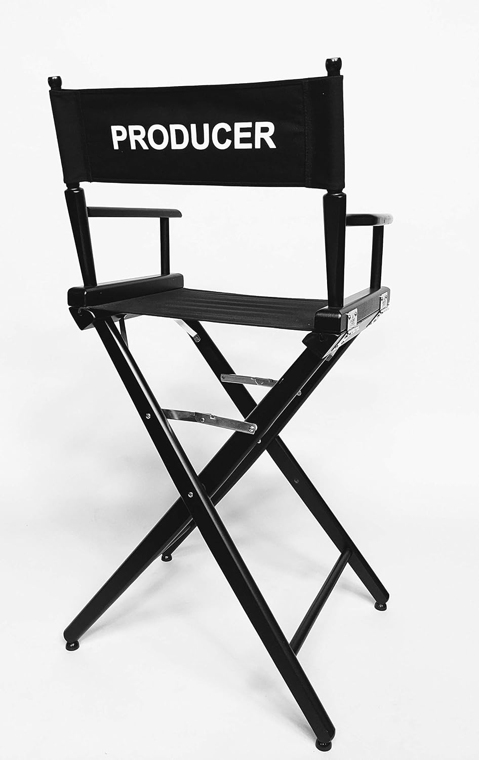 Filmcraft Personalized Tall Director's Chair – Black Finish with Customizable Black Canvas, Complete Professional Package for Filmmakers & Creatives (Black Frame - Black Canvas)