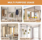 Room Divider for Room Separation,Tension Curtain Rods No Drilling for Room Separation, 4-10ft(H) 28-171inch(W) Heavy Duty Floor to Ceiling Tension Rod Divider for Temporary Privacy Wall Divider,Black