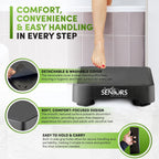 Small Step Stools for Adults - Black Small Mobility Aid for Seniors - Portable Heavy Duty Plastic Stepping Platform & Bed Steps for High Beds for Adults - Assist Device Kitchen Bathroom Toilet - Kids