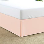 Queen Bed Skirt with 8" Drop Length, Ultra-Soft Poly-Cotton Fabric, Easy-Fit Split Cornor Bed-Skirts (Peach, Solid)