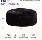 Hobestluk Bean Bag Chair for Adult Giant Beanbag with Filler Black 5FT | Breathable Material Removable Machine Washable Cover Memory Foam Living Room Bedroom Reading Gaming Oversized Large Big