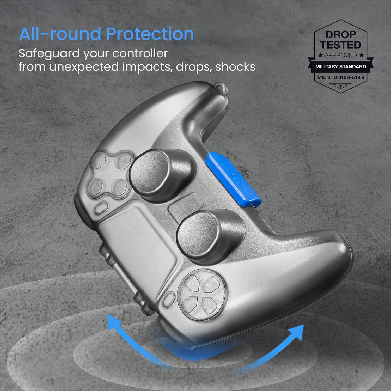 tomtoc Protective Case for PS5/PS5 Pro Controller, Hard Shell Joystick Protector for PlayStation 5 DualSense Wireless Remote, Shock-Proof, Dust-Resistant, Anti-Scratch, Protective Cover