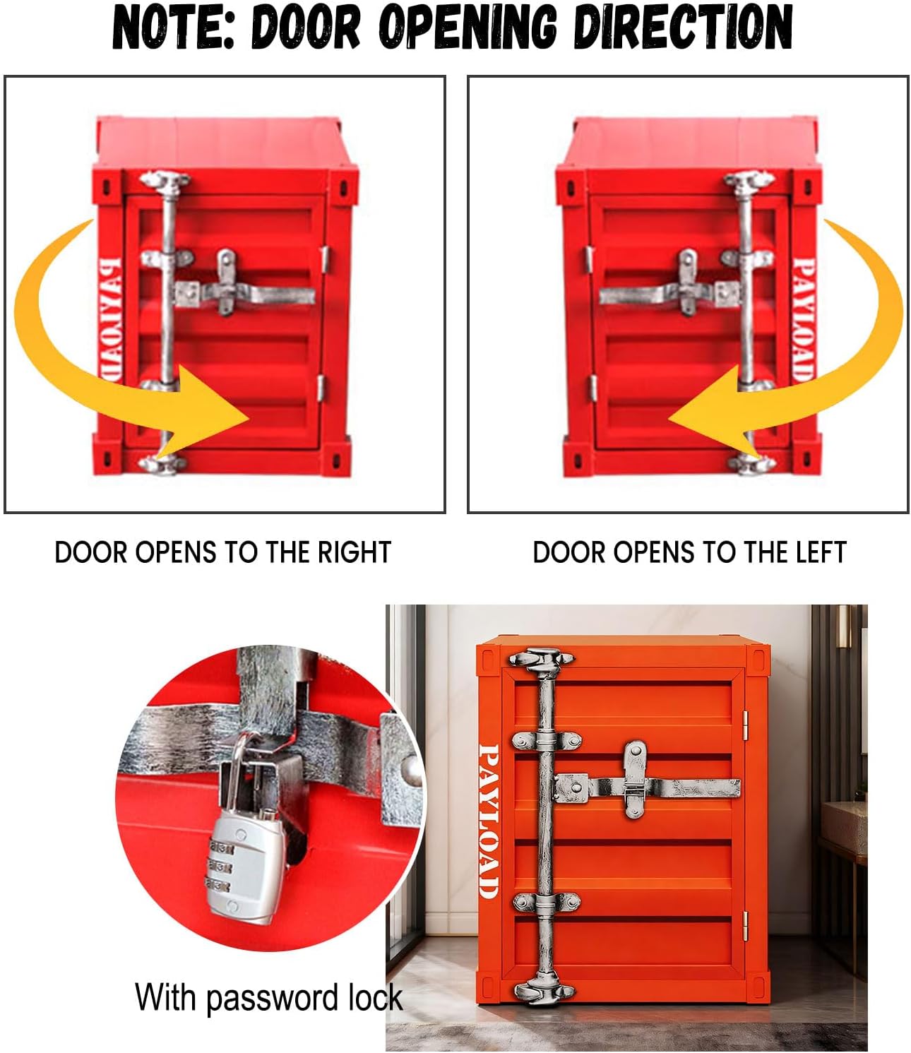 Metal Nightstand Industrial Storage Cabinet - Small Locking Container Side Table, Shipping Container Style Shelving Unit for Bedroom Living Room, No Assembly Required 新8-1 15.7"Lx15"Wx18.9"H