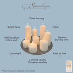 Stonebriar Unscented White Tall Pillar Candles, 65 Hour Burning Candle Pillars, Perfect for Decor, Weddings, Emergencies 3" X 6", 6 count