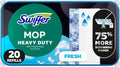 Swiffer Heavy Duty Mop Wet Multi-Surface Cloth Refills for Floor Mopping and Cleaning, Outdoor Window Fresh Scent, 20 count