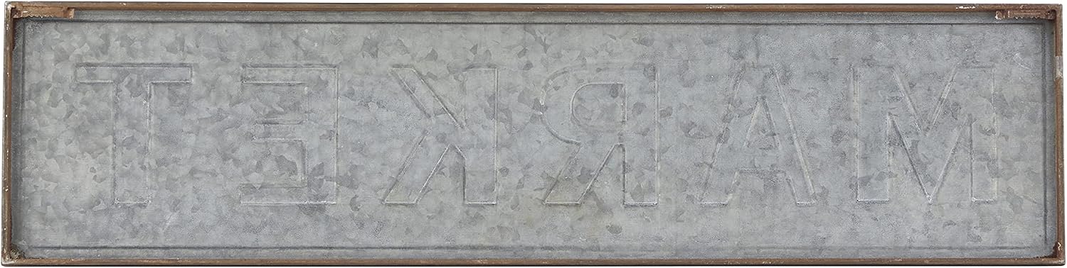 Deco 79 22666 Wall Sign, Black/Gray/White