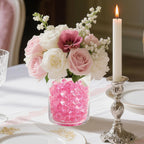 Fake Ice Cubes,100 Pcs Pink Rocks for Vases,17 * 22 mm Plastic Diamonds,Plastic Ice Cubes Vase Fillers for Centerpieces