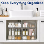 Baby Bottle Organizer Stackable, Acrylic Storage Drawers 5 pack with Non-Slip Pads, Pull-Out Drawers for Baby Bottle, Pump Parts, Pantry, Vanity Countertop (4.4" and 7.6" Tall and 12.1" Wide)